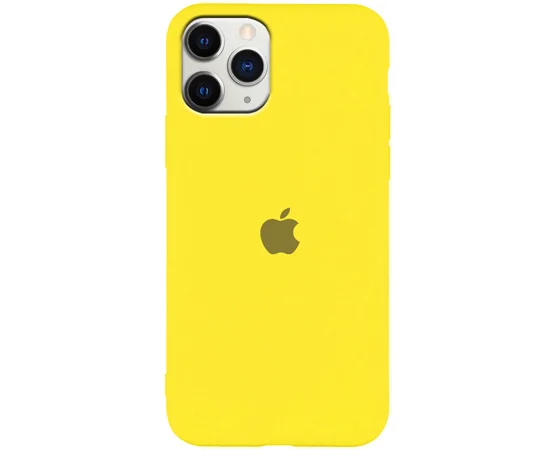 Чехол Silicone Case Slim Full Protective для Apple iPhone 11 Pro Max (6.5") Желтый / Neon Yellow