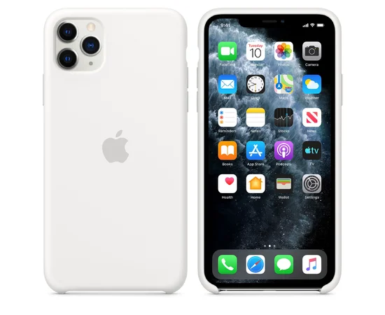 Чехол Silicone case (A) (с закрытым низом) для Apple iPhone 11 Pro Max (6.5") Бежевый / Creamy White