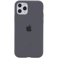 Чехол Silicone case (A) (с закрытым низом) для Apple iPhone 11 Pro Max (6.5") Серый / Dark Grey