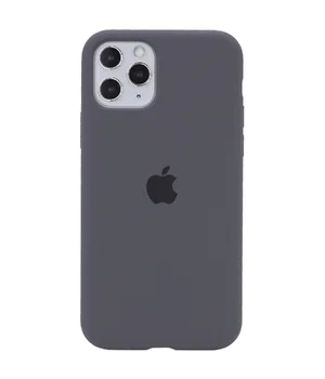 Чехол Silicone case (A) (с закрытым низом) для Apple iPhone 11 Pro Max (6.5") Серый / Dark Grey