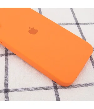 Чехол Silicone Case Square Full Camera Protective (AA) для Apple iPhone 11 Pro Max (6.5") Оранжевый / Papaya