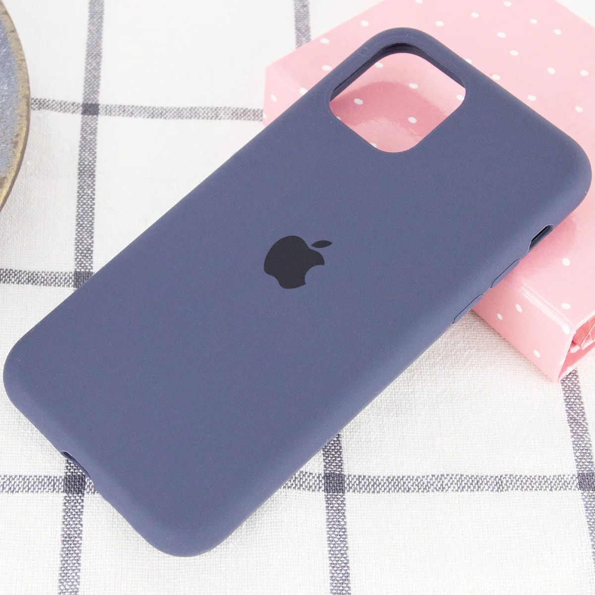 Чехол Silicone case (A) (с закрытым низом) для Apple iPhone 11 Pro Max (6.5") Темный Синий / Midnight Blue