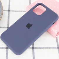 Чехол Silicone case (A) (с закрытым низом) для Apple iPhone 11 Pro Max (6.5") Темный Синий / Midnight Blue
