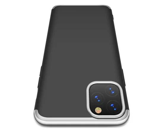 Пластиковая накладка GKK LikGus 360 градусов для Apple iPhone 11 Pro Max (6.5") Черный / Серебряный