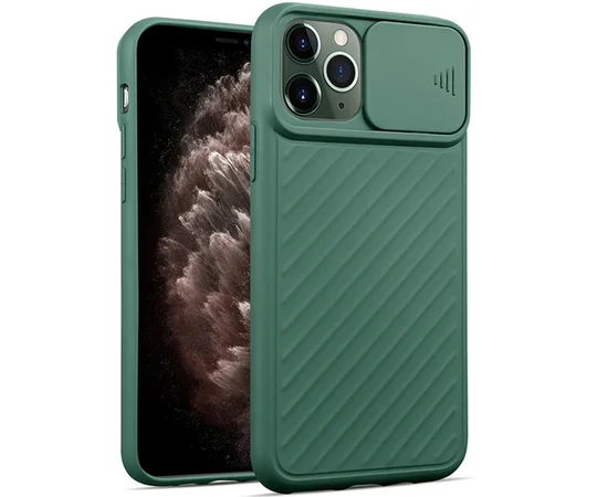 Чехол Camshield TPU со шторкой защищающей камеру для Apple iPhone 11 Pro Max (6.5") Зеленый