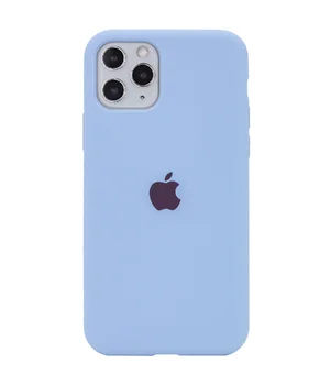 Чехол Silicone case (A) (с закрытым низом) для Apple iPhone 11 Pro Max (6.5") Голубой / Lilac Blue