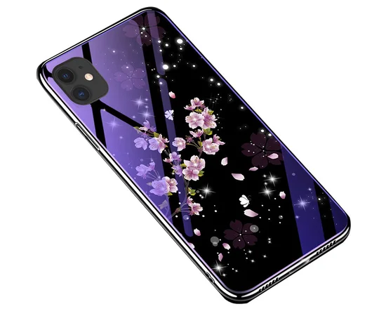 TPU+Glass чехол Fantasy с глянцевыми торцами для Apple iPhone 11 Pro Max (6.5") Цветение