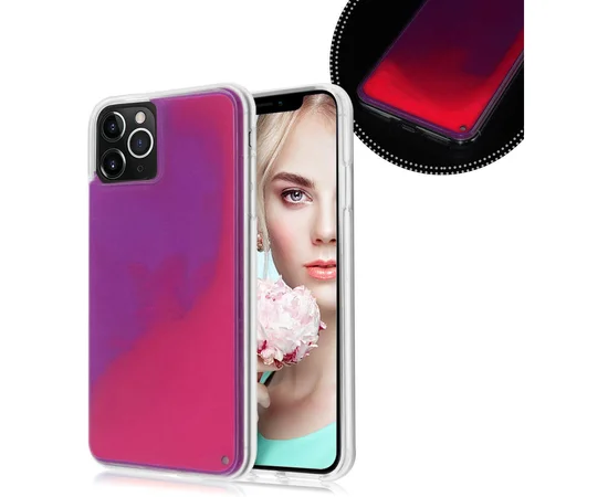 Неоновый чехол Neon Sand glow in the dark для Apple iPhone 11 Pro Max (6.5") Фиолетовый / Розовый