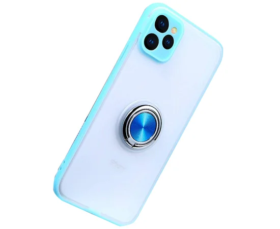 TPU-PC чехол Deen Shadow Ring series для Apple iPhone 11 Pro Max (6.5") Бледно-бирюзовый