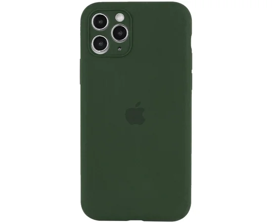 Чехол Silicone Case Full Camera Protective (AA) для Apple iPhone 11 Pro Max (6.5") Зеленый / Dark green