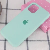 Чехол Silicone case (A) (с закрытым низом) для Apple iPhone 11 Pro Max (6.5") Бирюзовый / Turquoise