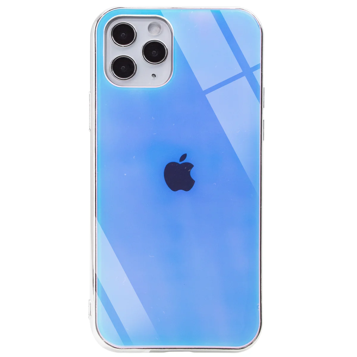TPU+Glass чехол Gradient Rainbow с лого для Apple iPhone 11 Pro Max (6.5") Голубой