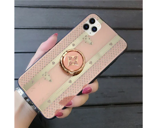 TPU+Glass чехол TYBOMB Bling Line для Apple iPhone 11 Pro Max (6.5") pink