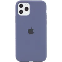 Чехол Silicone case (A) (с закрытым низом) для Apple iPhone 11 Pro Max (6.5") Темный Синий / Midnight Blue