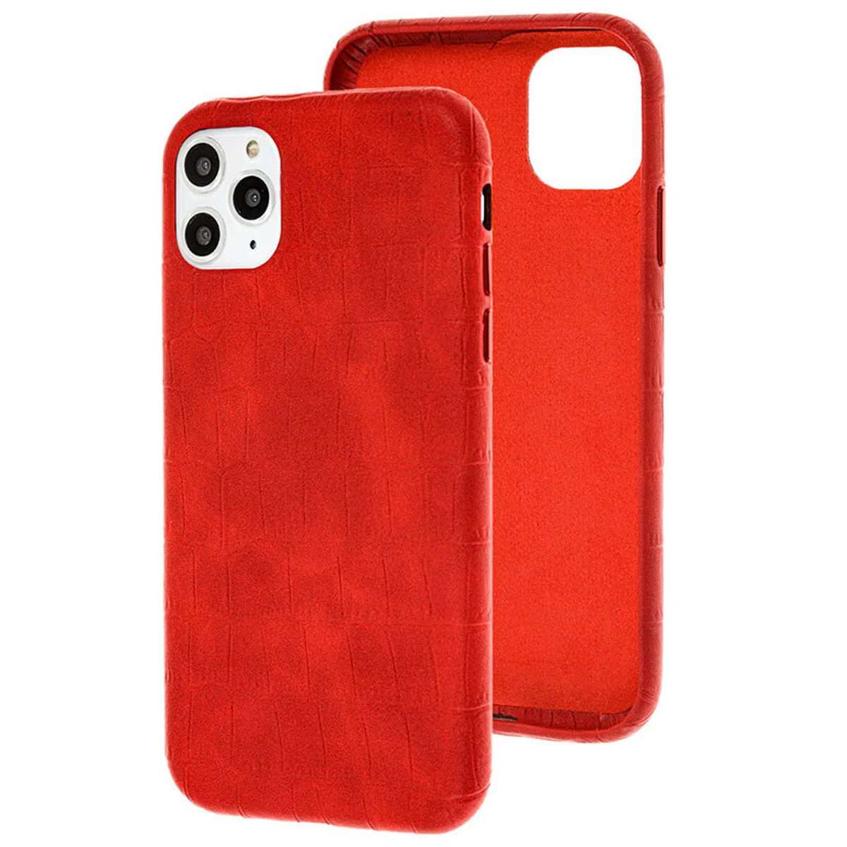 Кожаный чехол Croco Leather для Apple iPhone 11 Pro Max (6.5") Red