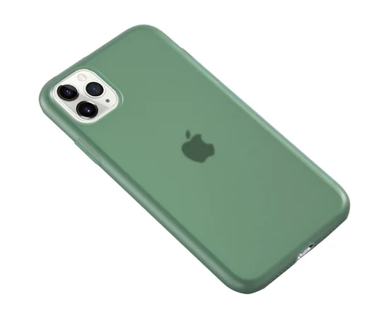 Силиконовый матовый полупрозрачный чехол для Apple iPhone 11 Pro Max (6.5") Зеленый / Pine green