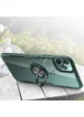 TPU+PC чехол Deen CrystalRing под магнитный держатель для Apple iPhone 11 Pro Max (6.5") Бесцветный / Темно-зеленый