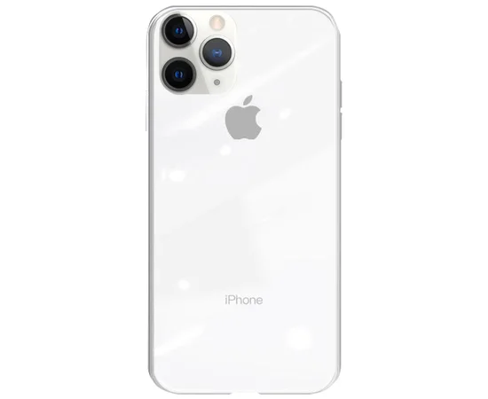 TPU+Glass чехол GLOSSY Logo series для Apple iPhone 11 Pro Max (6.5") Белый / White