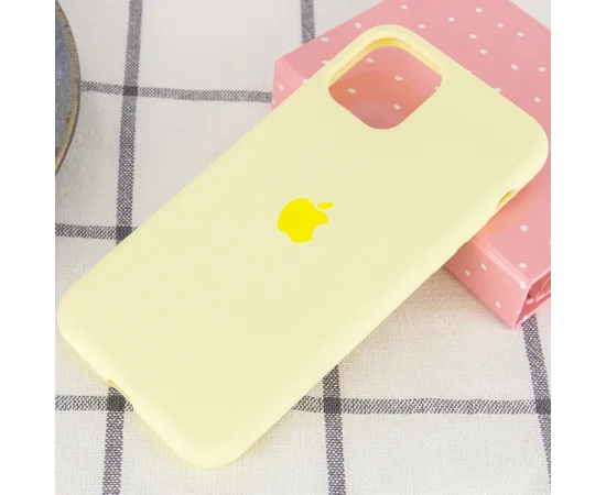 Чехол Silicone case (A) (с закрытым низом) для Apple iPhone 11 Pro Max (6.5") Желтый / Mellow Yellow