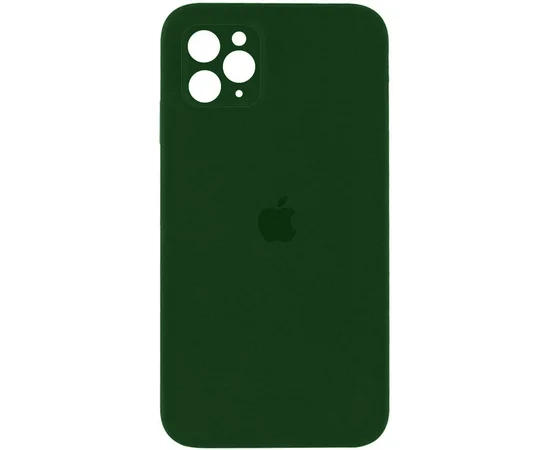 Чохол Silicone Case Square Full Camera Protective (AA) для Apple iPhone 11 Pro Max (6.5 ") Зелений / Army green