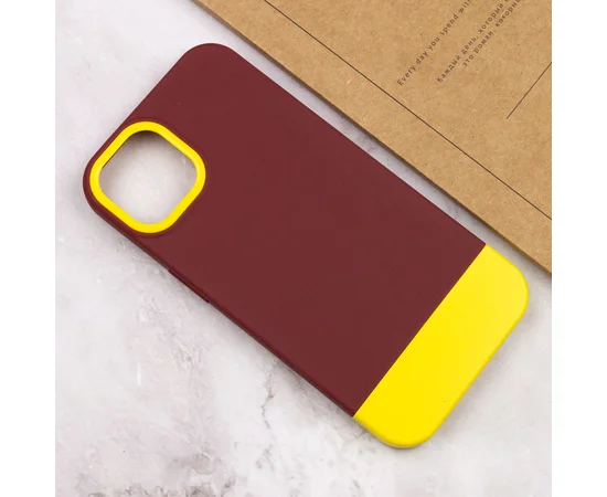 Чехол TPU+PC Bichromatic для Apple iPhone 11 Pro Max (6.5") Brown burgundy / Yellow