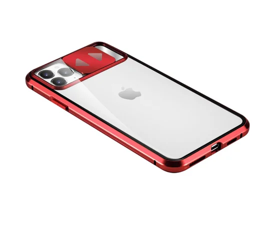 Чехол Camshield 360 Metall+Glass со шторкой для камеры для Apple iPhone 11 Pro Max (6.5") Красный