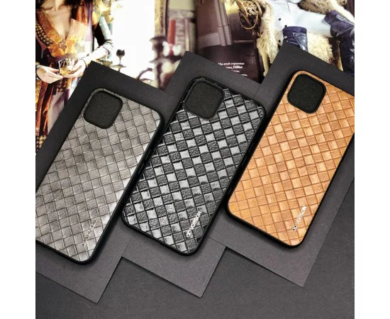Кожаная накладка VORSON Braided leather series для Apple iPhone 11 Pro Max (6.5") Коричневый