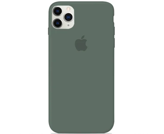 Чехол Silicone case (A) (с закрытым низом) для Apple iPhone 11 Pro Max (6.5") Зеленый / Pine green