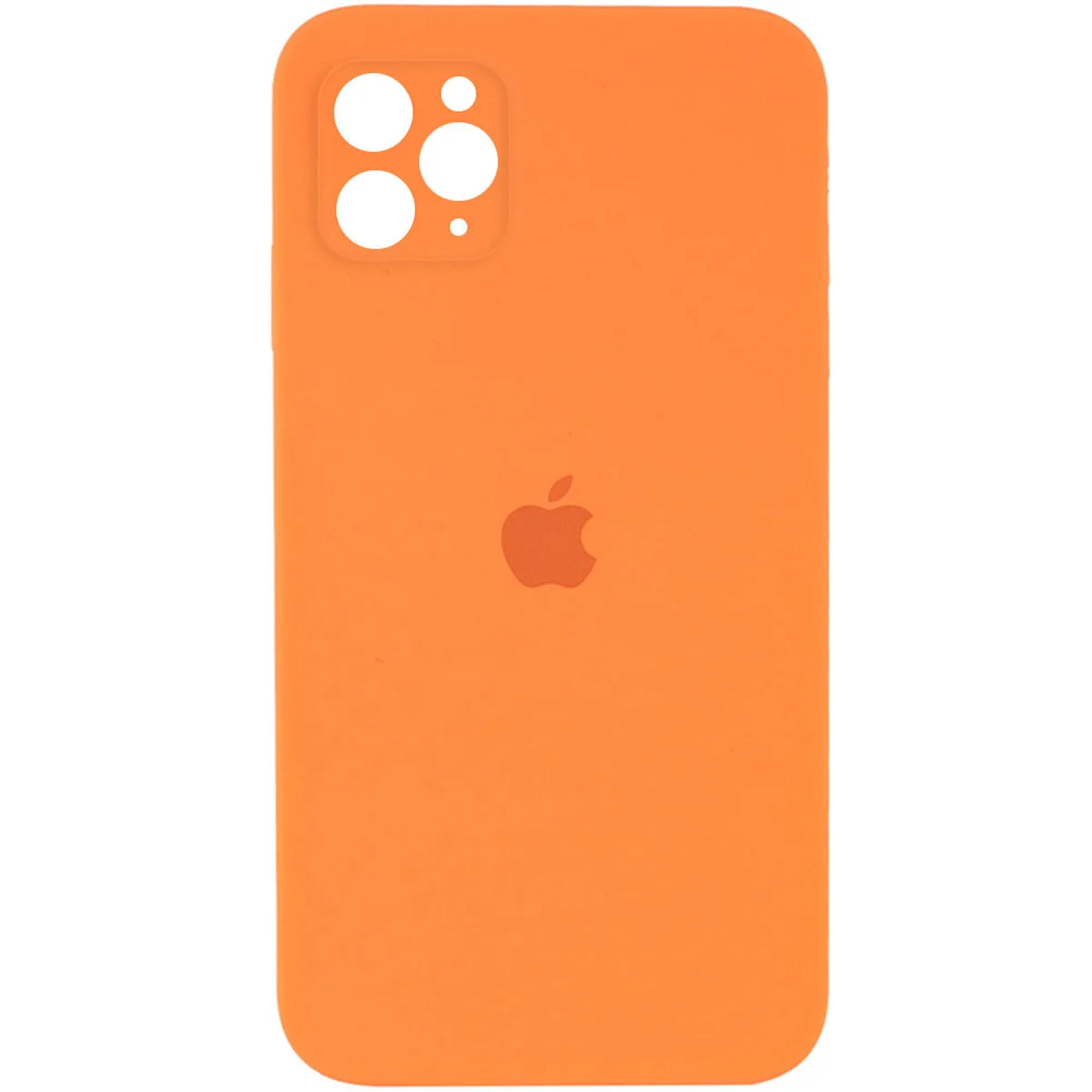 Чехол Silicone Case Square Full Camera Protective (AA) для Apple iPhone 11 Pro Max (6.5") Оранжевый / Papaya