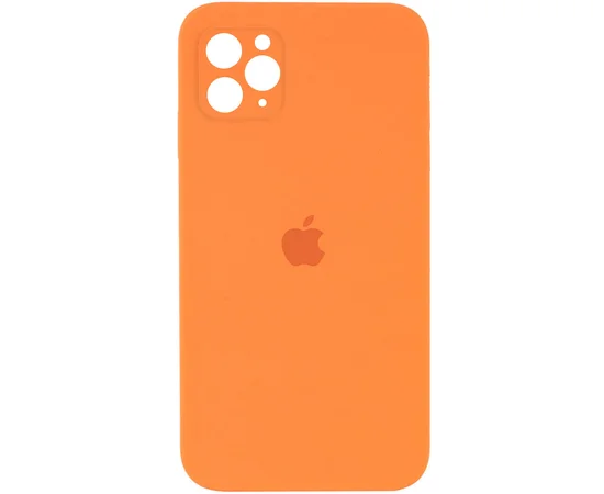 Чохол Silicone Case Square Full Camera Protective (AA) для Apple iPhone 11 Pro Max (6.5 ") Помаранчевий / Papaya