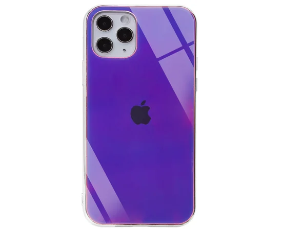 TPU+Glass чехол Gradient Rainbow с лого для Apple iPhone 11 Pro Max (6.5") Фиолетовый