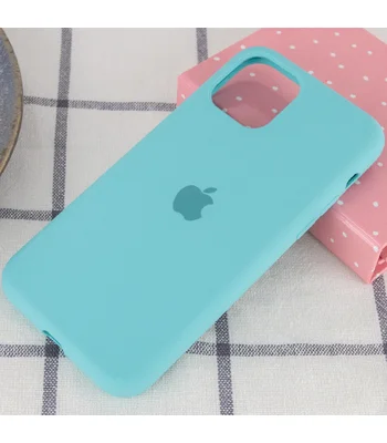 Чохол Silicone case (A) (з закритим низом) для Apple iPhone 11 Pro Max (6.5 ") Бірюзовий / Marine Green