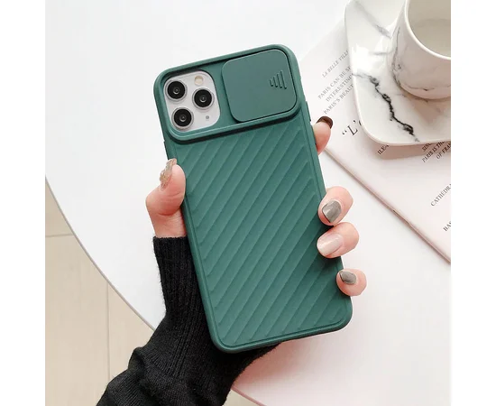 Чехол Camshield TPU со шторкой защищающей камеру для Apple iPhone 11 Pro Max (6.5") Зеленый