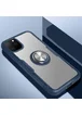 TPU+PC чехол Deen CrystalRing под магнитный держатель для Apple iPhone 11 Pro Max (6.5") Бесцветный / Темно-синий
