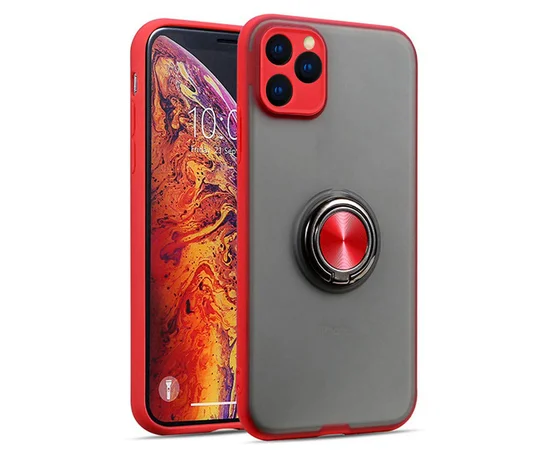 TPU-PC чехол Deen Shadow Ring series для Apple iPhone 11 Pro Max (6.5") Красный