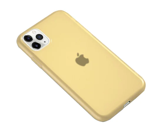 Силиконовый матовый полупрозрачный чехол для Apple iPhone 11 Pro Max (6.5") Желтый / Yellow