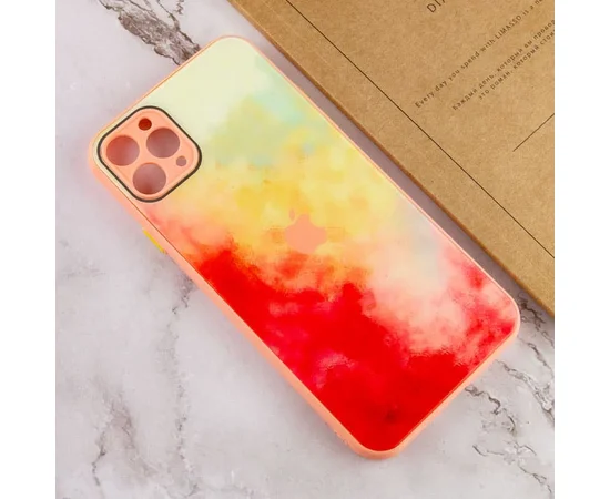 Чехол TPU+Glass Impasto abstract для Apple iPhone 11 Pro Max (6.5") Red yellow