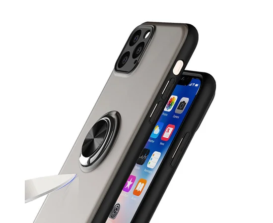 TPU-PC чехол Deen Shadow Ring series для Apple iPhone 11 Pro Max (6.5") Черный