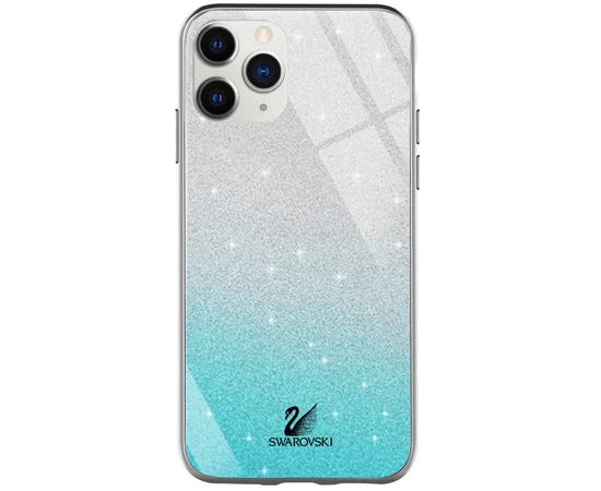 TPU+Glass чехол Swarovski для Apple iPhone 11 Pro Max (6.5") Бирюзовый