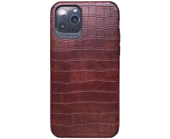 Кожаная накладка Epic Vivi Crocodile series для Apple iPhone 11 Pro Max (6.5") Темно-коричневый