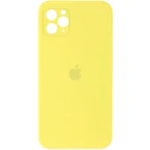 Чехол Silicone Case Square Full Camera Protective (AA) для Apple iPhone 11 Pro Max (6.5") Желтый / Yellow