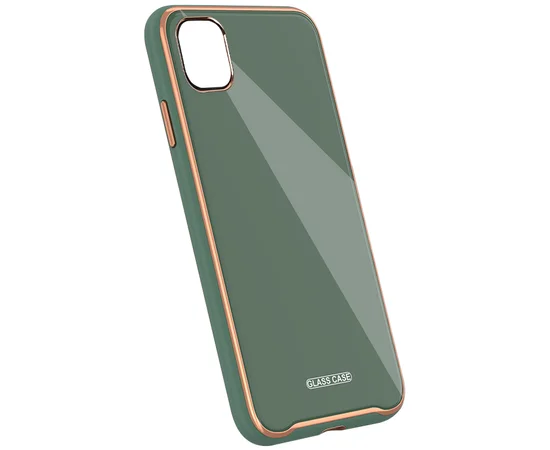 TPU+Glass чехол Venezia для Apple iPhone 11 Pro Max (6.5") Зеленый / Pine green