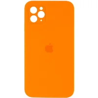Чехол Silicone Case Square Full Camera Protective (AA) для Apple iPhone 11 Pro Max (6.5") Оранжевый / Bright Orange