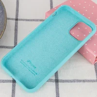 Чехол Silicone case (A) (с закрытым низом) для Apple iPhone 11 Pro Max (6.5") Бирюзовый / Marine Green
