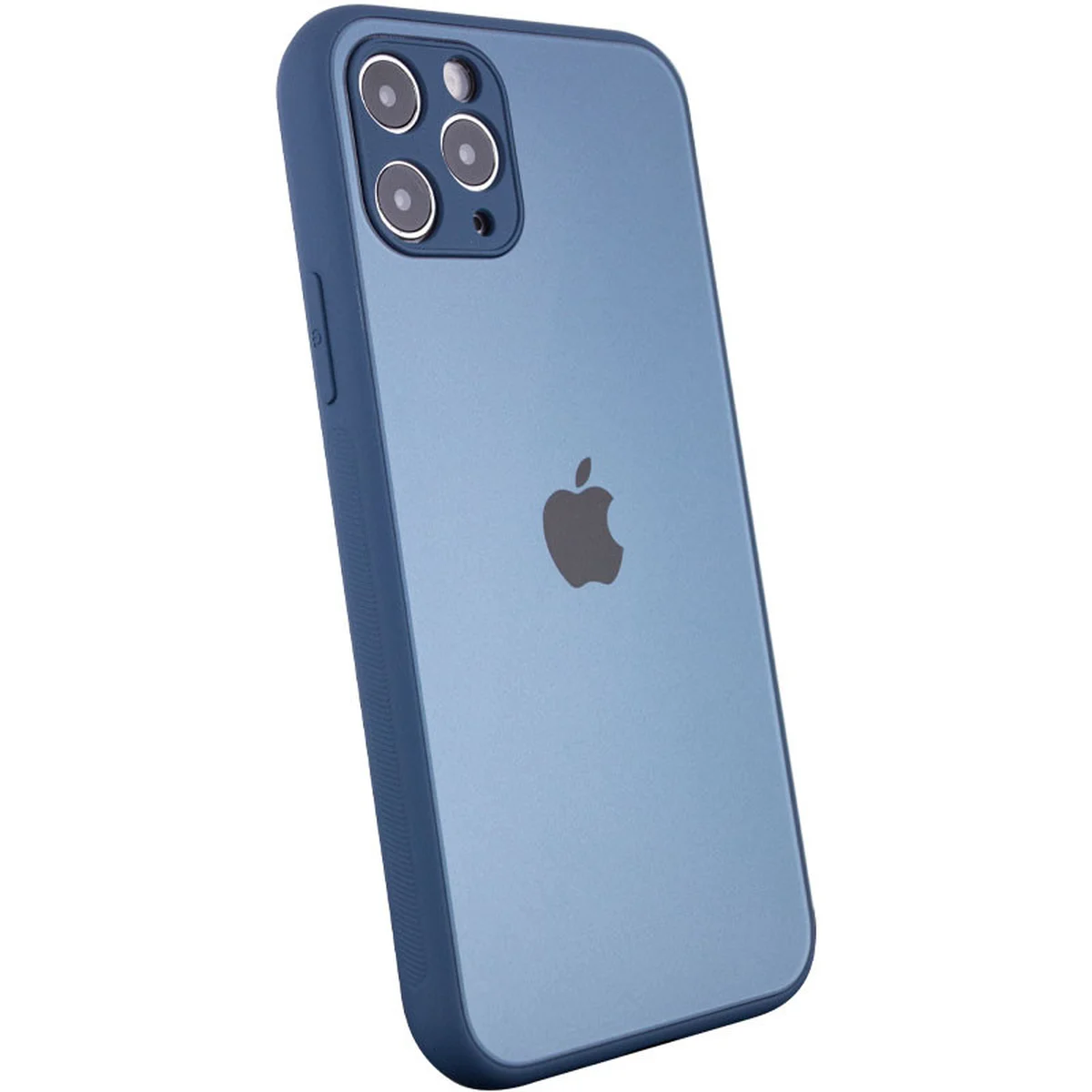 TPU+Glass чехол Matte Candy Full camera для Apple iPhone 11 Pro Max (6.5") Синий