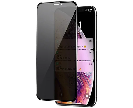 Захисне скло Privacy 5D Matte (full glue) для Apple iPhone 11 Pro Max / XS Max (6.5 ") Чорний