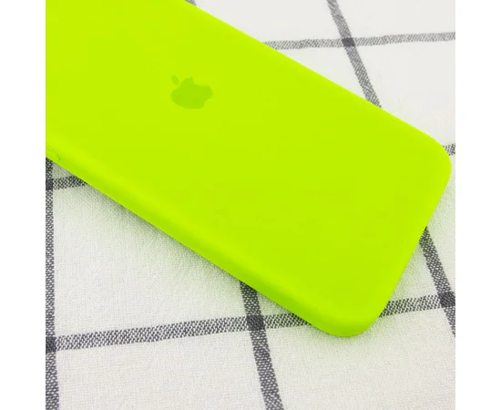 Чохол Silicone Case Square Full Camera Protective (AA) для Apple iPhone 11 Pro Max (6.5 ") Салатовий / Neon green