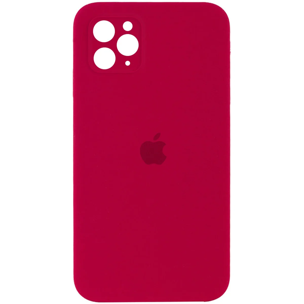 Чохол Silicone Case Square Full Camera Protective (AA) для Apple iPhone 11 Pro Max (6.5 ") Червоний / Rose Red