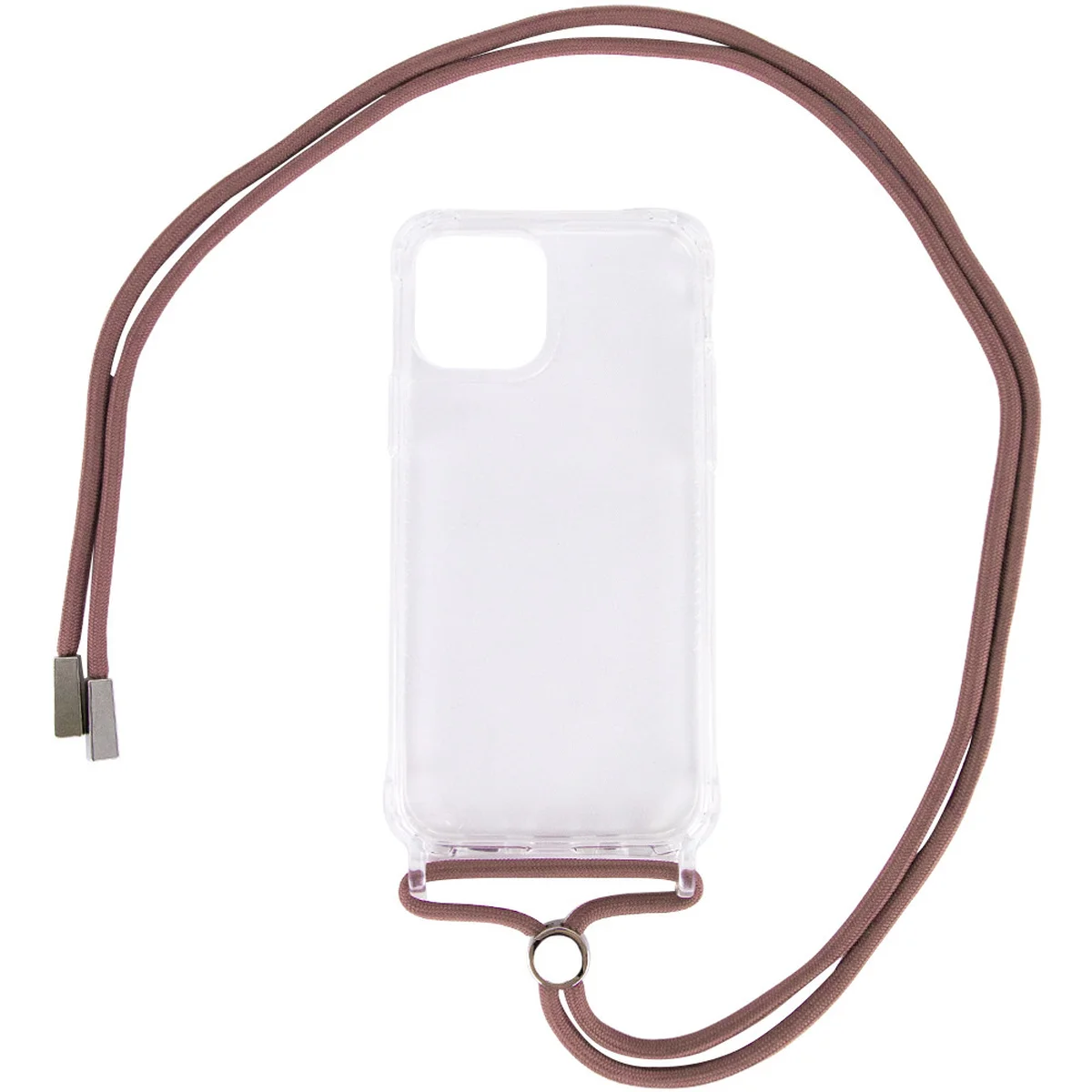 Чехол TPU Crossbody Transparent для Apple iPhone 11 Pro Max (6.5") Бледно-коричневый