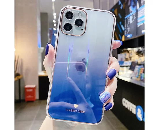 TPU + Glass чохол Aurora Classic для Apple iPhone 11 Pro Max (6.5 ") Синій